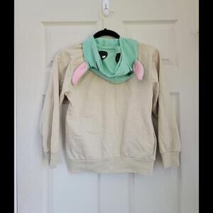 Mandalorian Yoda Hoodie Kids Costume Star Wars Child Grogu Size M Full Zip Mask